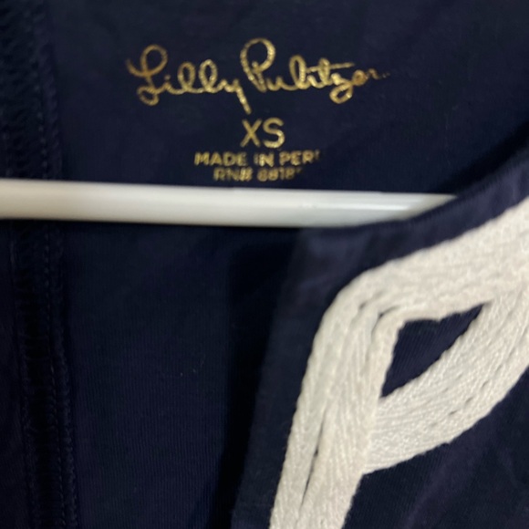 Lilly Pulitzer Womens Brewster Short Sleeve T-Shirt Dress In True Navy NEW XS - Picture 3 of 9